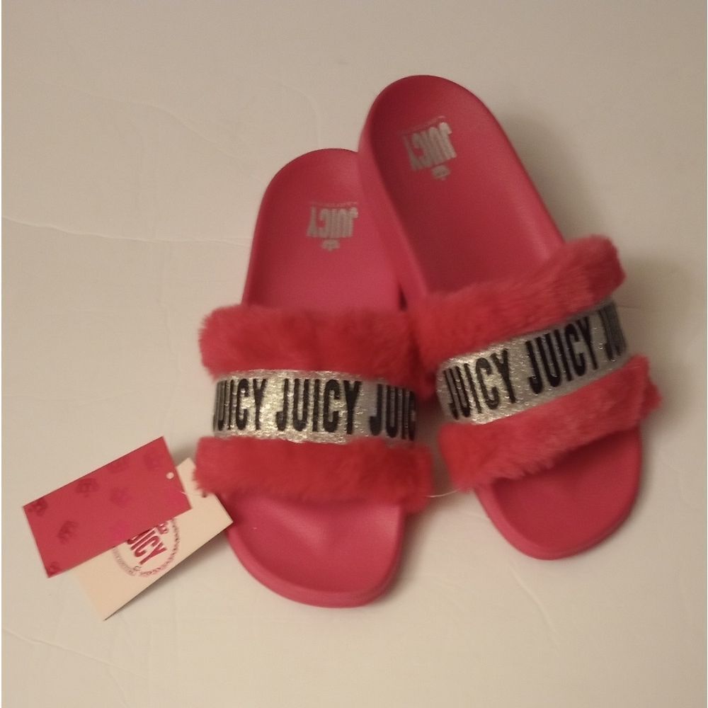 🆕🩴Juicy Couture J-WAKE Bright Pink Slide Slipper - Sz 9-1/2